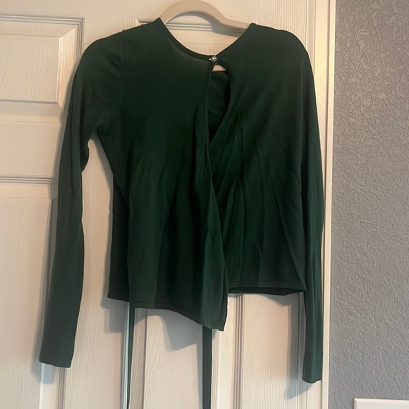Banana Republic Green Silk Cashmere Wrap Keyhole Sweater - Picture 2 of 5